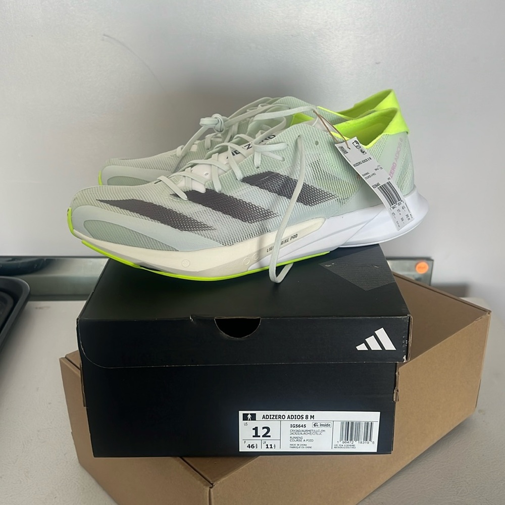 Adidas Adizero Adios 8M Men's Running Shoe Size 12 Black~Green